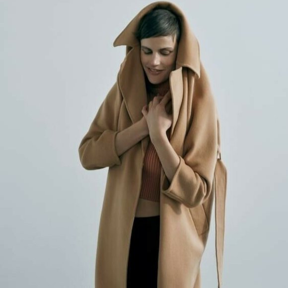 Zara belted wool blend jacket. - Picture 7 of 9